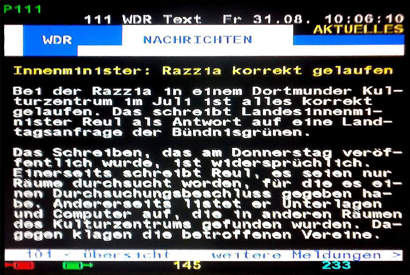 Reaktion des Innenminister des Landes Nordrhein-Westfalen Herbert Reul auf die Anfrage der Bündnisgrünen im Landtag NRW.