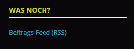neues Feature - RSS-Feed
